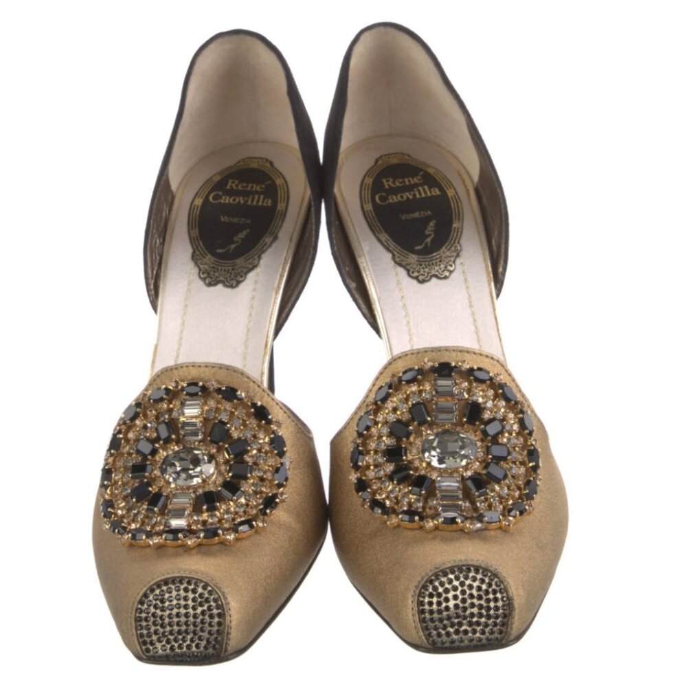 René Caovilla - Leather Crystal Embellishments D'Orsay Pumps